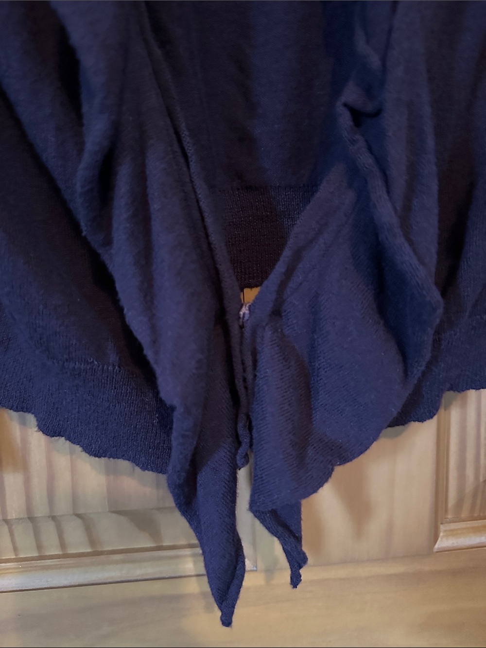 LOFT deep purple Open-Front Ruffle-Trim Cardigan - Picture 8 of 8